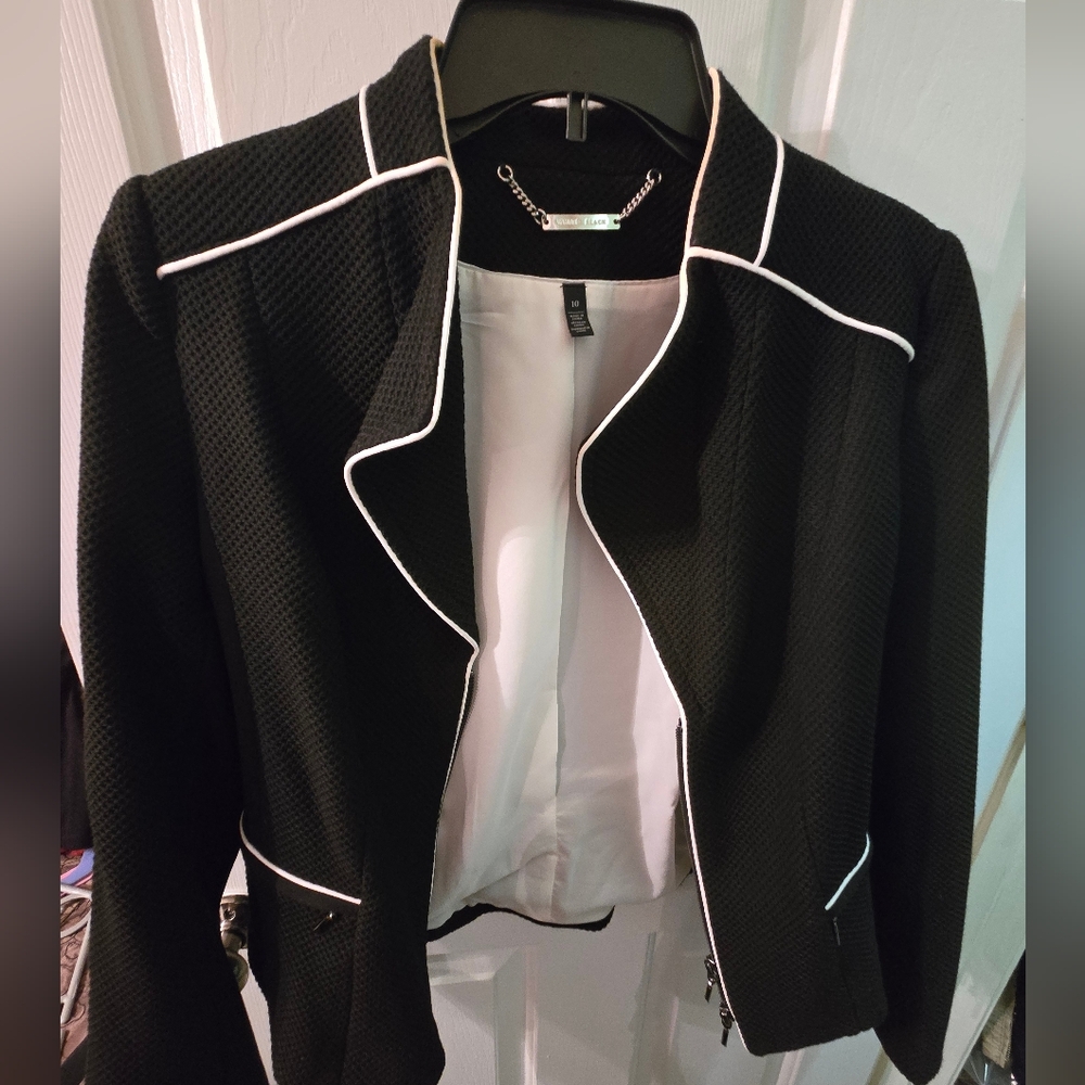 White House Black Market Jacket size M Black and White